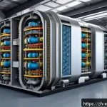 고온가스로 냉각 원자로 - A highly detailed cross-sectional illustration of a high-temperature gas-cooled nuclear reactor core...