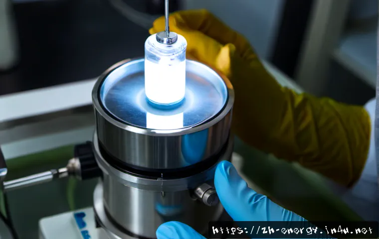 전기화학적 촉매 개발 - Photorealistic close-up of an electrochemical catalyst development experiment, a researcher in clean...